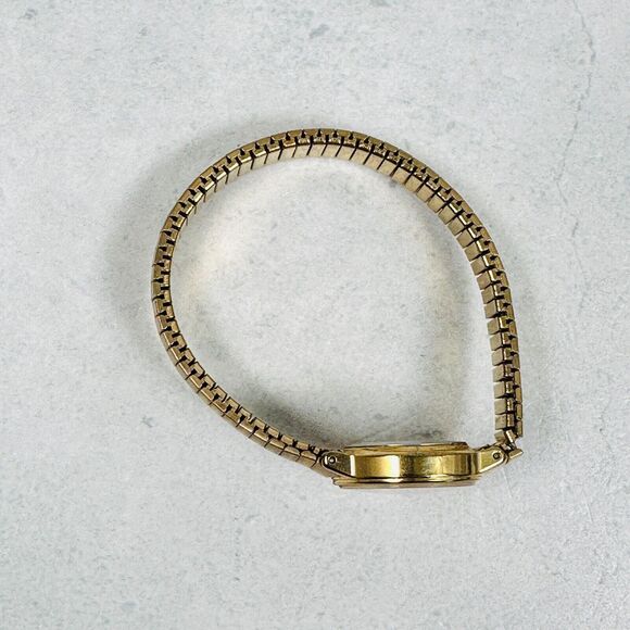 VTG Timex Watch Womens 23mm Gold Tone Expansion White Dial Round New Battery - Picture 8 of 11